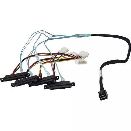 HighPoint 1M SFF-8643 to 4x SFF-8482 (SAS) Cable with Power