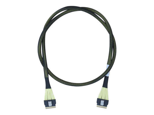 The HighPoint 8654-8654-110 is a 1-meter SlimSAS (SFF-8654) to SlimSAS (SFF-8654) NVMe cable, purpose-built for compatibility with HighPoint SSD7580x PCIe Gen4 RAID AICs. Thoroughly tested for performance and industry compliance, this cable supports U.2/U.3 NVMe drives through standard SFF-8654 backplanes. Ideal for enterprise-grade storage applications requiring high-speed, low-latency data access.