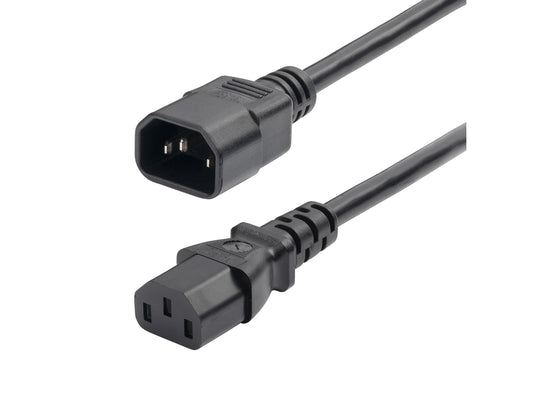 2ft (60cm) Power Extension Cord, IEC 60320 C14 to C13 PDU Power Cord, 10A 250V, 18AWG, Power Extension Cable UL Listed