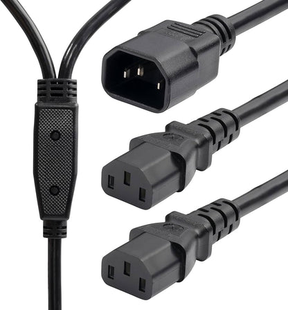 StarTech 6ft IEC C14 to 2x C13 Y Power Splitter Cable, 10A 250V, 18AWG