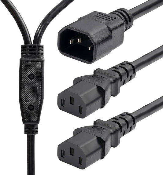 Câble répartiteur d'alimentation en Y StarTech IEC C14 vers 2x C13, 1,8 m, 10 A, 250 V, 18 AWG