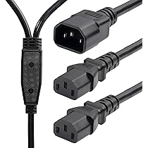 StarTech 6ft IEC C14 to 2x C13 Y Power Splitter Cable, 10A 250V, 18AWG