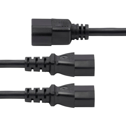 StarTech 6ft IEC C14 to 2x C13 Y Power Splitter Cable, 10A 250V, 18AWG