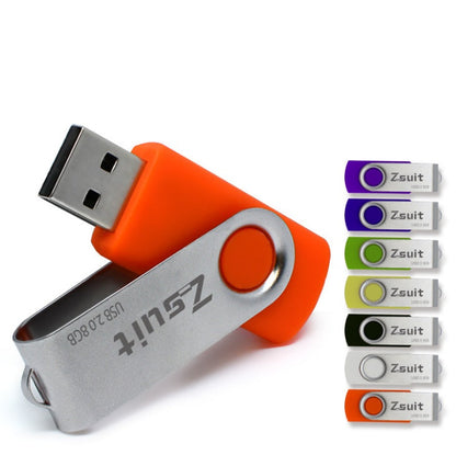 USB Drive: 360-Degree Rotating, Personalized, Various Capacities (8GB-64GB)