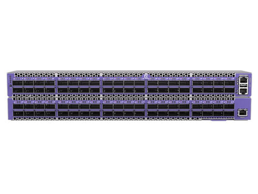 Extreme 8820-80C with Front-Back airflow. Base unit with 80x100GE/40GE QSFP28 ports with 4 DC power supplies 4 fan modules and a 4-post rack mount kit
