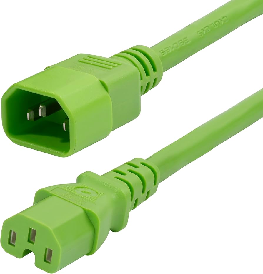 StarTech 6ft Heavy Duty C14 to C15 PDU Power Cord, 15A 250V, 14AWG, Green