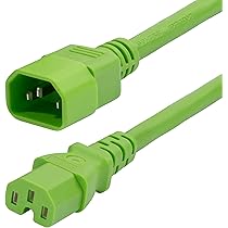 StarTech 6ft Heavy Duty C14 to C15 PDU Power Cord, 15A 250V, 14AWG, Green