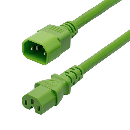 Câble d'alimentation robuste StarTech de 1,8 m pour PDU C14 vers C15, 15 A, 250 V, 14 AWG, vert