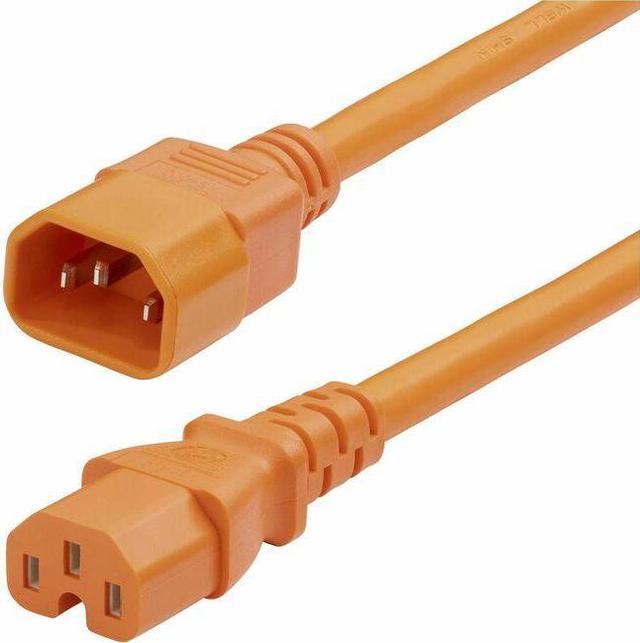 Câble d'alimentation robuste STARTECH C14 vers C15 de 1,8 m, 15 A, 250 V, orange, homologué UL