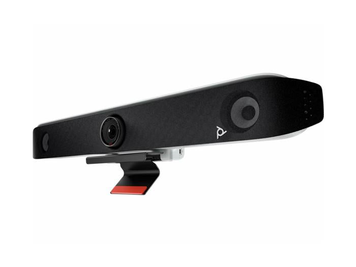 The Poly Studio X52 All-In-One Video Bar by HP is a high-performance, TAA-compliant video conferencing system designed for seamless meeting experiences. Supporting ultra-high-definition video at 3840 x 2160 resolution and equipped with stereo speakers, this compact system ensures both visual clarity and rich audio for mid- to large-size meeting rooms.