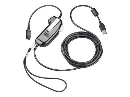 Adaptateur vocal sécurisé monaural USB-PTT Poly SHS 2626-14, conforme TAA