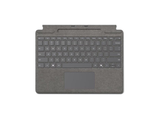 The Microsoft Surface Pro Keyboard with Pen Storage in Commercial Platinum is a versatile wireless accessory designed for seamless productivity. Compatible with select Surface Pro for Business models, this keyboard features a QWERTY layout, magnetic interface, and dedicated right-click function. Its slim and lightweight design, paired with practical pen storage, makes it an ideal choice for professionals seeking durability and efficiency on the go.