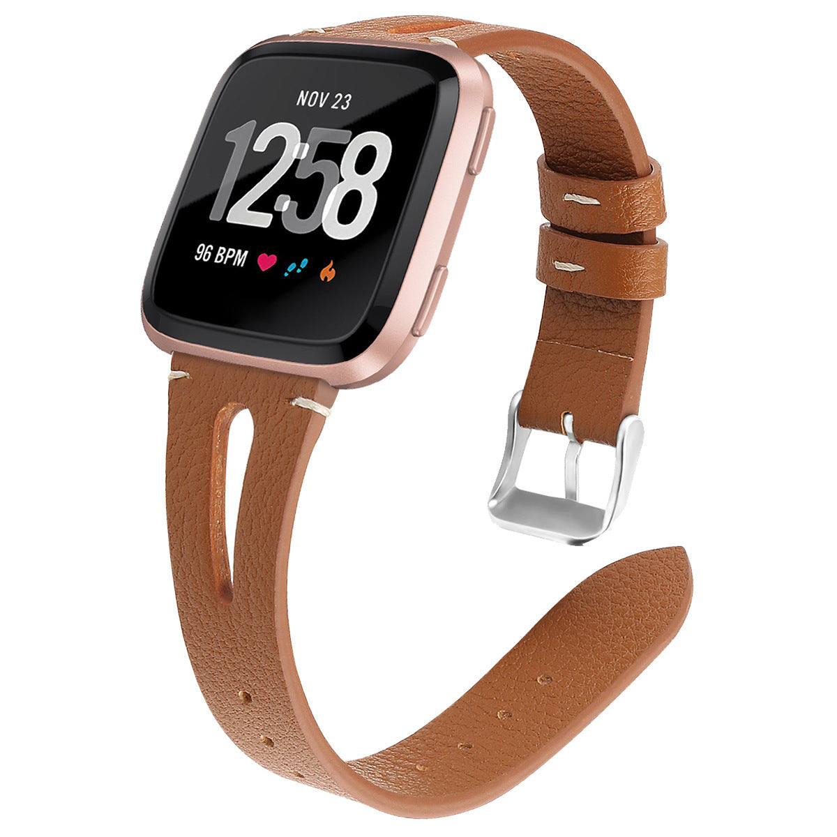 Printed Leather Band with Perforated Cowhide