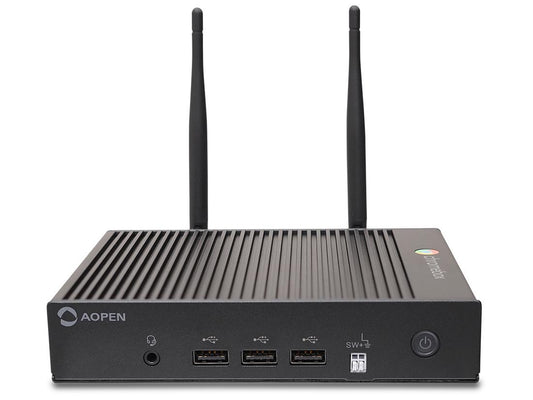 The AOPEN Chromebox Mini 2 with Intel Celeron N4500 is a compact, fanless computer engineered for reliable performance in commercial or industrial environments. Featuring 8GB LPDDR4 RAM, 32GB eMMC storage, and Wi-Fi 6 connectivity, it offers efficient processing and minimal maintenance. Designed with MIL-STD durability and backed by a 3-year warranty, it's ideal for digital signage, kiosks, and enterprise solutions.