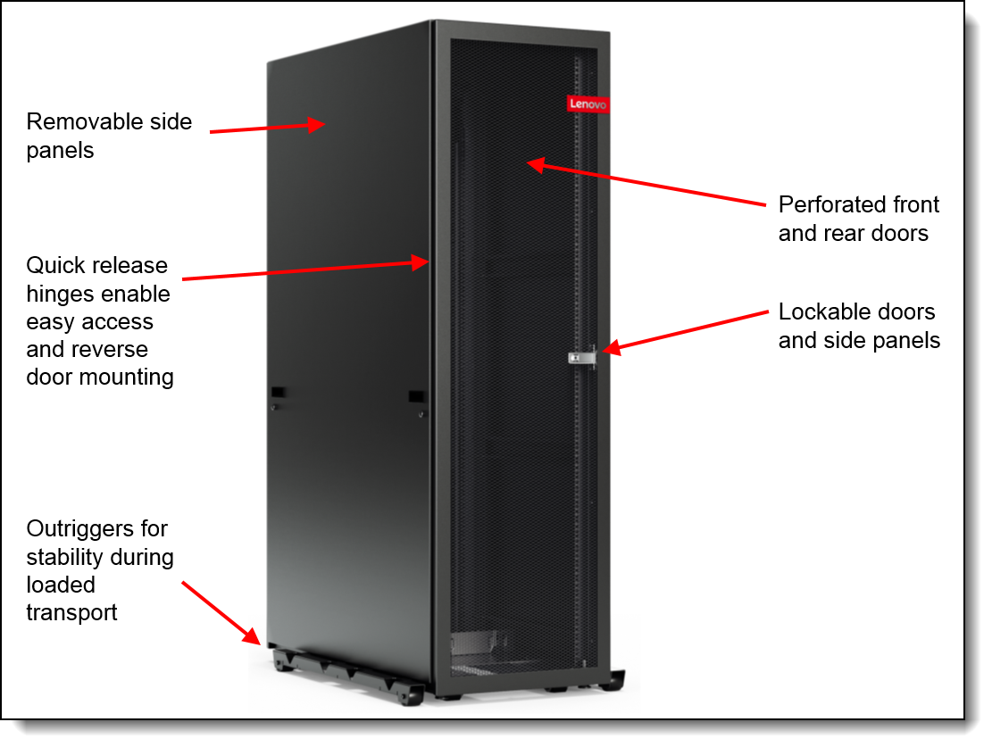 Rack statique Lenovo 42U 1 200 mm de profondeur