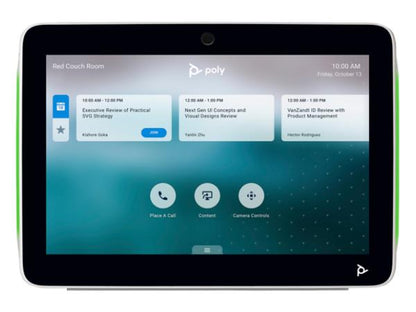 The Poly TC10 White Touch Controller delivers convenient room control and scheduling for video conferencing environments. Featuring a crisp 10.1-inch WXGA display with 300-nit brightness and 1000:1 contrast ratio, it streamlines collaboration in professional spaces. This wired controller is TAA-compliant and backed by Poly's one-year limited warranty.