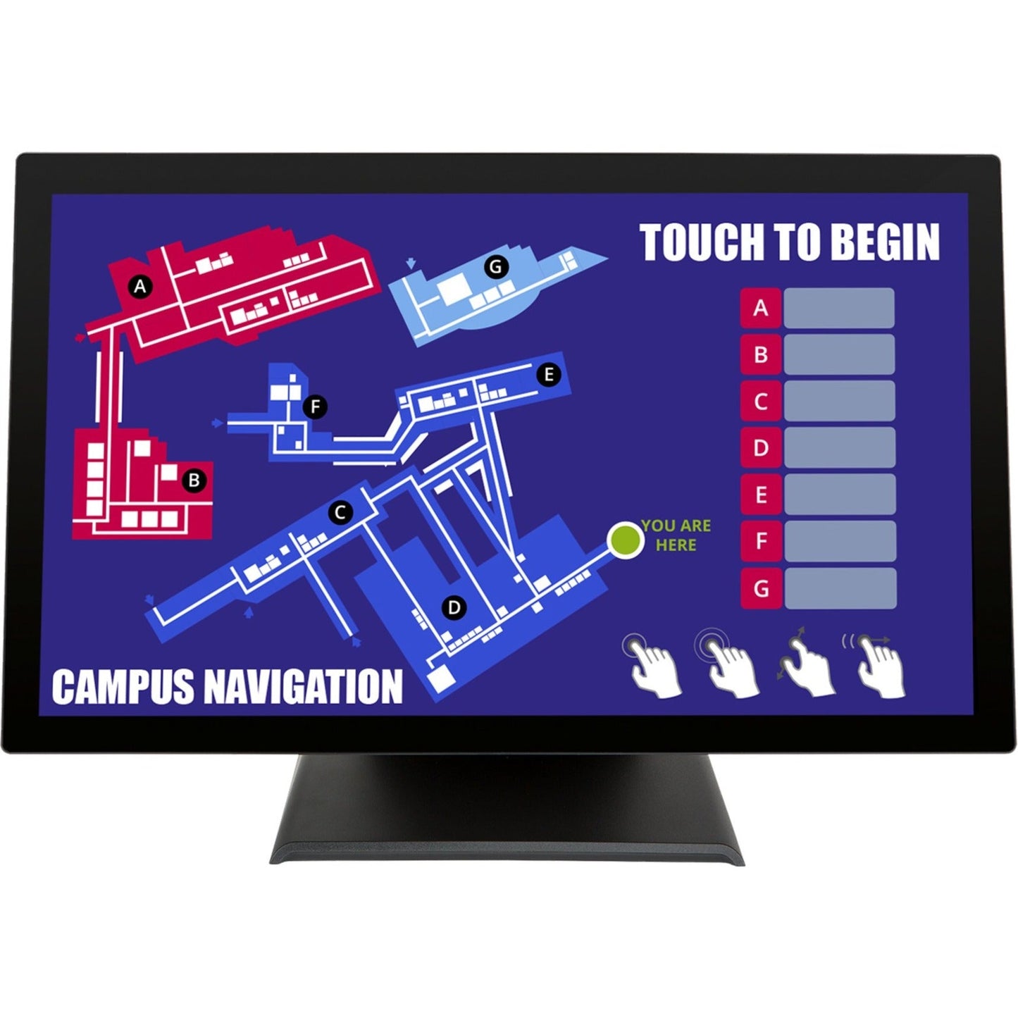 PLANAR PCT2235 22" PCAP Touchscreen IPS Monitor with Helium Stand, Black