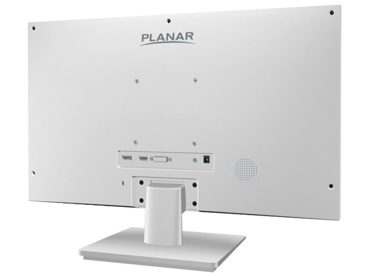 PLANAR PXN2490MW-WH 24in monitor, white 2k WQHD IPS LED LCD, narrow bezel, HDMI, DP, DVI, speakers. DC power.