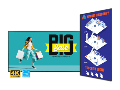 PLANAR SLM432-T 43in touschscreen display, UHD, D-LED backlight, 400 nit, 16x7, speakers, 20pt PCAP touch. Non-wireless, ENERGY STAR certified.