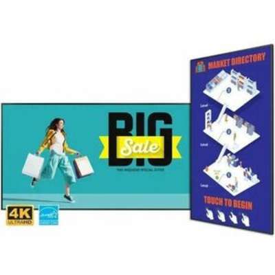 Écran LCD UHD 4K Planar SLP75 75 pouces, 500 nits, 24h/24 et 7j/7, paysage/portrait