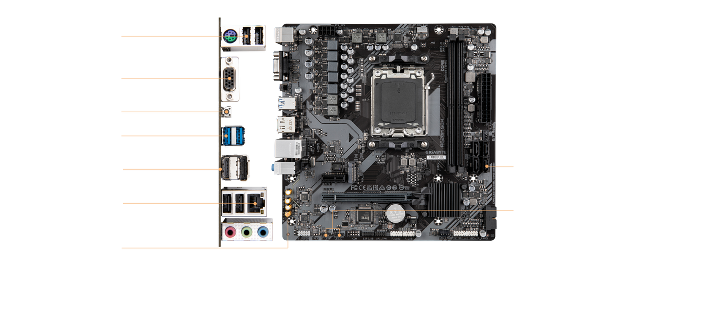 GIGABYTE A620M S2H Micro ATX DDR5 AM5 Motherboard