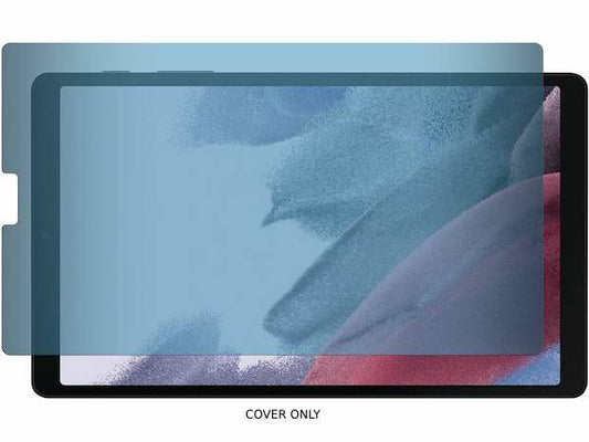 The Targus Blue Light Filter Screen Protector is designed for the Samsung Galaxy Tab A7 Lite 8.7", helping to reduce blue light exposure by 45% to minimize eye strain. It is TAA compliant and manufactured in Taiwan, making it ideal for both personal and professional use where compliance and eye comfort are important.