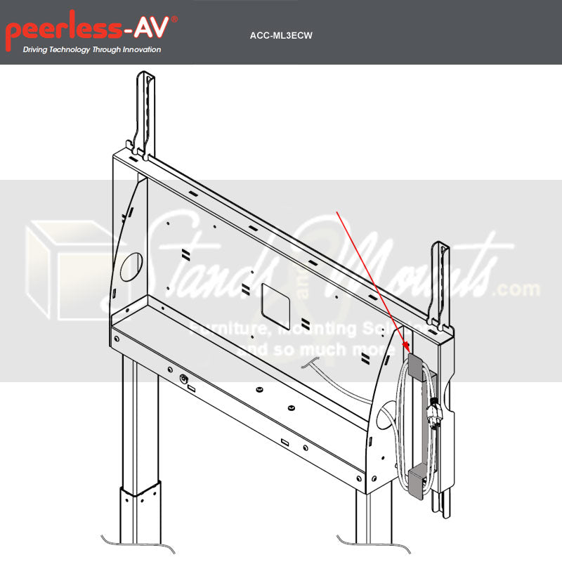 Gestionnaire de cordons d'alimentation PEERLESS ACC-ML3ECW pour SR598ML3E