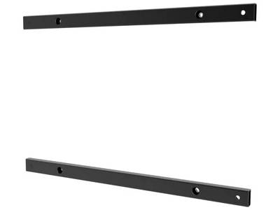 The PEERLESS ACC-V600X Accessory Adaptor Rails are designed to bridge mounting pattern compatibility gaps, enabling displays with a 600mm x 400mm mounting configuration to fit mounts originally designed for 400mm wide patterns. This sturdy black adaptor rail solution ensures secure attachment and seamless integration, ideal for commercial or industrial installations where display flexibility is essential.