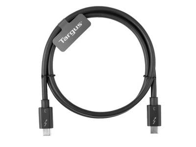 The TARGUS 0.8M USB-C to USB-C Thunderbolt 3 Cable delivers fast data transfer at 40Gbps in a compact, high-quality black design. Featuring male USB-C connectors on both ends and full TAA compliance, it's ideal for professional environments. Engineered for performance and reliability, this cable is manufactured in Taiwan and meets rigorous connectivity standards.