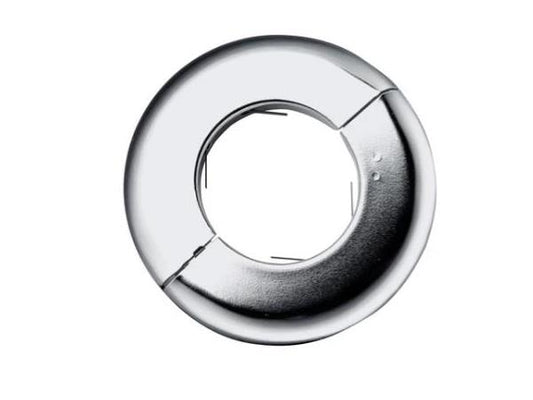 The Peerless ACC640 Escutcheon Ring offers a clean, finished look by covering the opening where a 1.9-inch OD extension column passes through the ceiling. Finished in chrome and featuring a hinged design, it wraps securely around standard 1.5-inch schedule 40 extension columns. Ideal for commercial or professional AV installations.