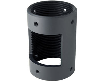 Peerless Extension Column Connector w/Cord Management (Silver). This connector is designed for seamless, secure integration in monitor, display, and projector setups, featuring a clean silver finish and built-in cord management. Ensures a tidy and compliant installation ideal for professional AV environments.