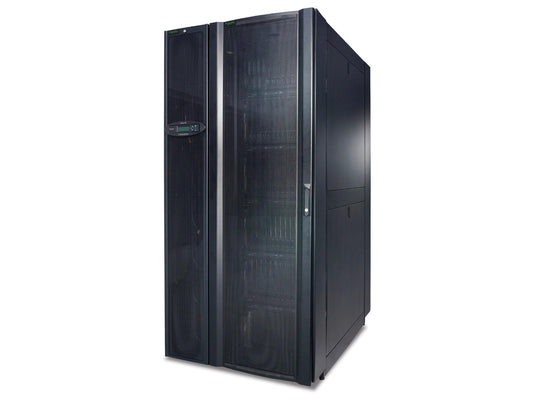 The APC Rack Air Containment Rear Assembly is purpose-built for use with InRow 300 mm units, ensuring efficient airflow management in high-density IT environments. Designed for TAA compliance and backed by a 2-year warranty, this black rear enclosure promotes effective temperature control within server racks and data centers.