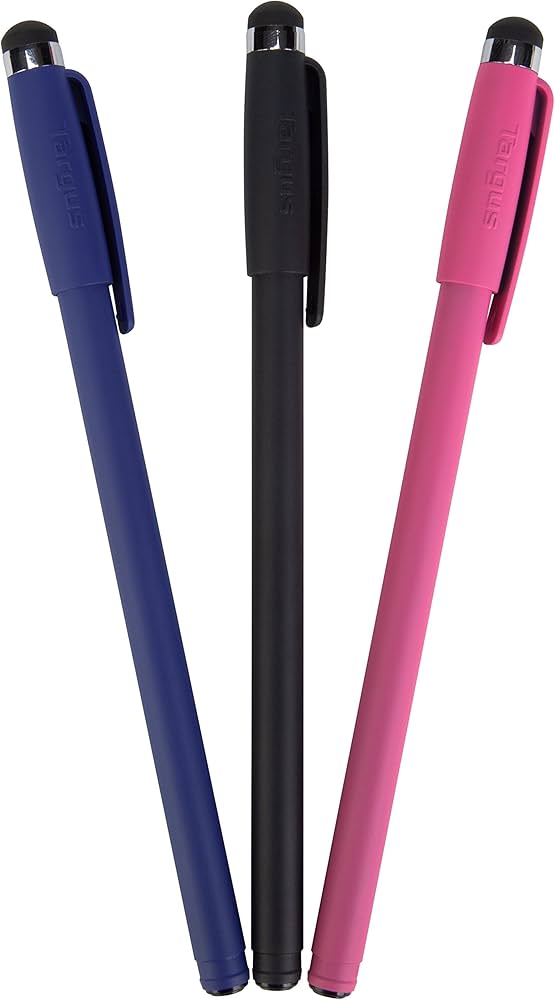 Lot de 3 stylets et stylos Targus – Noir/Bleu/Rouge (AMM0601TBUS)
