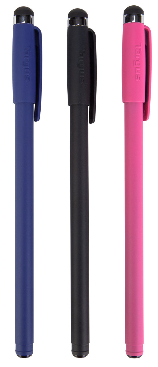 Lot de 3 stylets et stylos Targus – Noir/Bleu/Rouge (AMM0601TBUS)