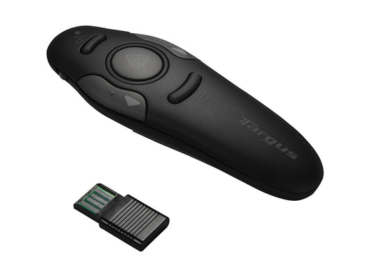 The TARGUS Wireless Presenter with Laser Pointer offers a streamlined solution for professionals seeking enhanced control during presentations. With TAA compliance and origin in Taiwan, it is designed for users with strict regulatory or procurement standards.