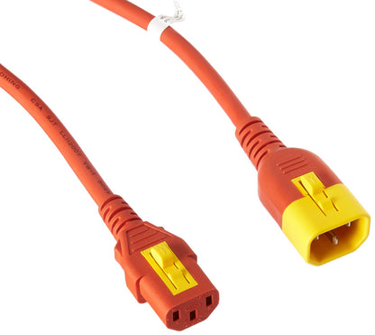 APC Power Cord Kit, Locking C13 to C14, 0.9m, Orange (6-pack)