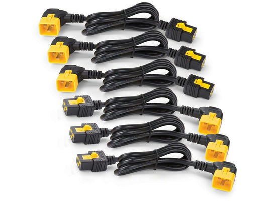 The APC Power Cord Kit (AP8712R) includes six high-quality locking C19 to C20 power cords with a 90-degree connector, each measuring 0.6 meters (2 feet). Designed for reliable power connectivity in data centers and enterprise environments, these black cords are TAA compliant and RoHS certified for regulatory assurance.