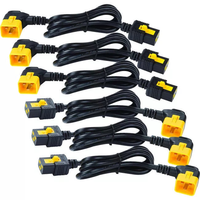 Kit de cordons d'alimentation verrouillables APC C19 à C20, 6 pi, paquet de 6