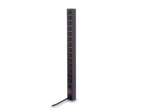 The APC AP9567 is a reliable vertical (Zero U) power distribution unit designed to provide consistent 120V power in rack-mounted enterprise environments. It features 14 NEMA 5-15R outlets, a NEMA 5-15P input plug, and supports up to 1400 VA load capacity. Built in the USA and compliant with TAA, it includes a 2-year repair or replace warranty, making it a solid power solution for critical IT infrastructure.