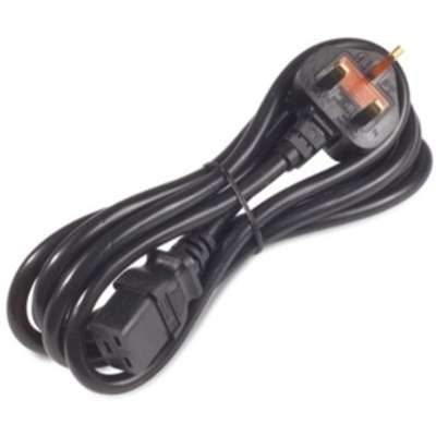 APC Power Cord, 16A, C19 to UK Plug, 2.44M, Black (AP9895)