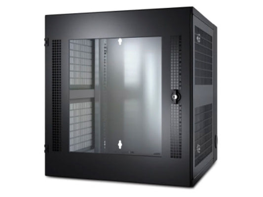 The APC NetShelter WX 13U Wallmount Rack Cabinet is a reliable, space-efficient solution for securing IT equipment in network closets, branch offices, and telecom environments. Featuring a glass front door, double-hinged solid frame, and robust steel construction, this 13U cabinet is ideal for small to medium deployments. Designed with serviceability and compliance in mind, it includes a 5-year replacement warranty and adheres to both RoHS and TAA standards.