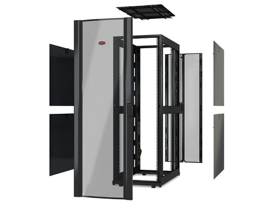 The APC NetShelter SX 42U is a robust 600mm wide by 1070mm deep server rack enclosure designed for advanced IT infrastructure. With a professional black finish and TAA compliance, it meets the rigorous demands of enterprise-level data centers. Optimized for flexibility and serviceability, it delivers long-term investment protection.