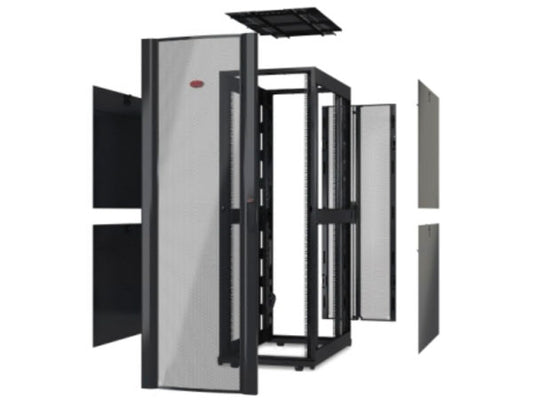 The APC NetShelter SX 42U is a black 600mm wide x 1200mm deep server rack enclosure designed without side panels, providing increased airflow and easier cable access. Built for enterprise-grade deployments, it offers TAA compliance and a 5-year repair or replace warranty for long-term reliability. Ideal for data centers requiring strategic infrastructure solutions.