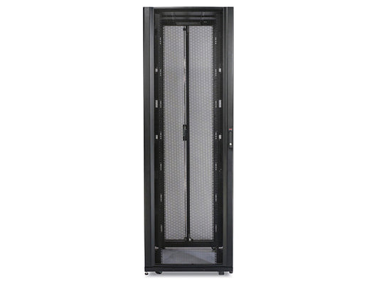 The APC NetShelter SX 48U 750mm Wide Rack Enclosure is a robust, industrial-grade solution designed for high-density server and networking environments. This black enclosure features a 1200mm depth and comes with shock packaging protection for safe transport. Ideal for data center deployments, it supports up to 2000 lbs. of equipment and includes side panels for added security and airflow control.