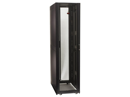 The APC NetShelter SX3K 48U is a robust 600mm wide by 1200mm deep enclosure designed for industrial and IT applications. It features a durable black finish, shock packaging rated for 3500lb, and side panels for added equipment protection. Compliant with RoHS and TAA standards, this enclosure comes with a 5-year repair or replacement support plan.