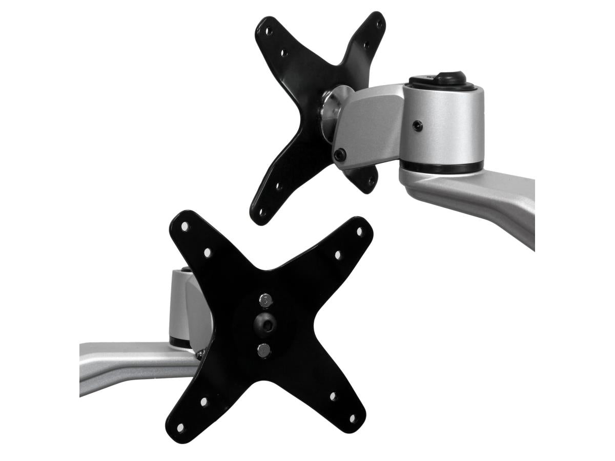 Save space and work in comfort with this premium StarTech dual monitor desk mount. Designed to accommodate two VESA-compatible displays up to 30 inches wide or up to 24 inches in vertical stacking, it features tool-less installation and full-motion articulating arms for maximum ergonomic flexibility. Ideal for professional workstations relying on multi-display configurations.