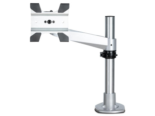 VESA-compatible articulating desk mount designed for large displays up to 30 inches (16:9) or 49 inches ultrawide (32:9) with support for Apple/iMac monitors. With a heavy-duty build and ergonomic tilt, swivel, and rotation features, it enhances workspace efficiency while keeping cables organized. Designed for easy assembly and long-term reliability, it ensures a clean and productive setup.