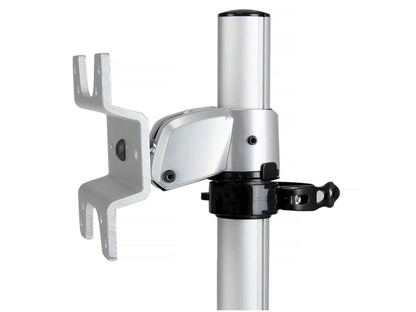 Place a display up to 30 inches at your desk using this ergonomic, height-adjustable monitor stand. Designed to work with VESA-compatible displays, including Apple iMac and Cinema Displays, it offers full 360-degree rotation, tilt, and swivel. Its aluminum-steel construction supports flat, curved, or ultrawide monitors up to 30.9 lb with integrated cable management for a clean setup.