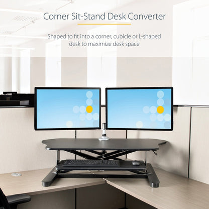 Convertisseur de bureau d'angle assis-debout StarTech, 90 x 50 cm, ARMSTSCORNR