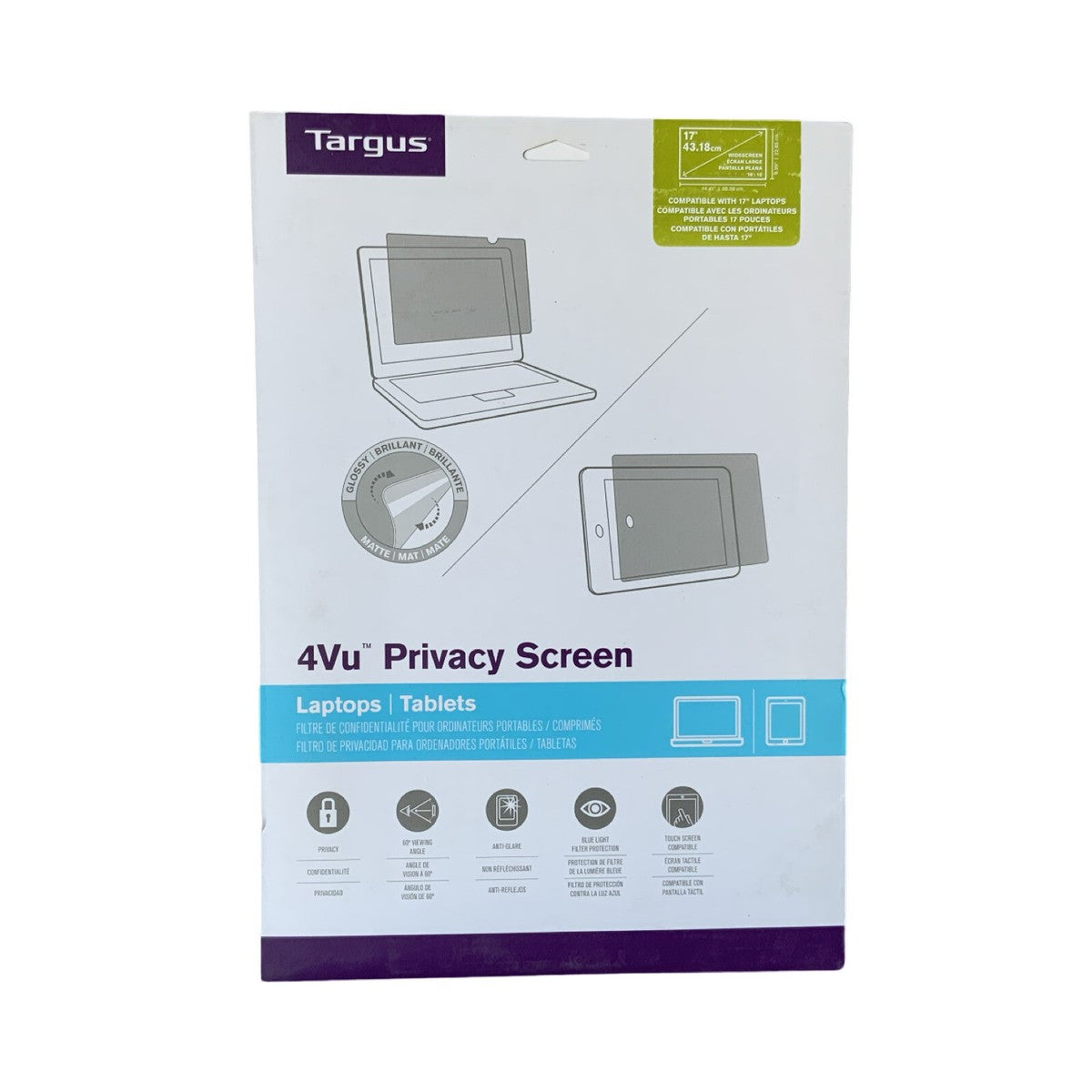 Filtre de confidentialité TARGUS pour ordinateur portable à écran large 17 pouces (ASF17WUSZ)